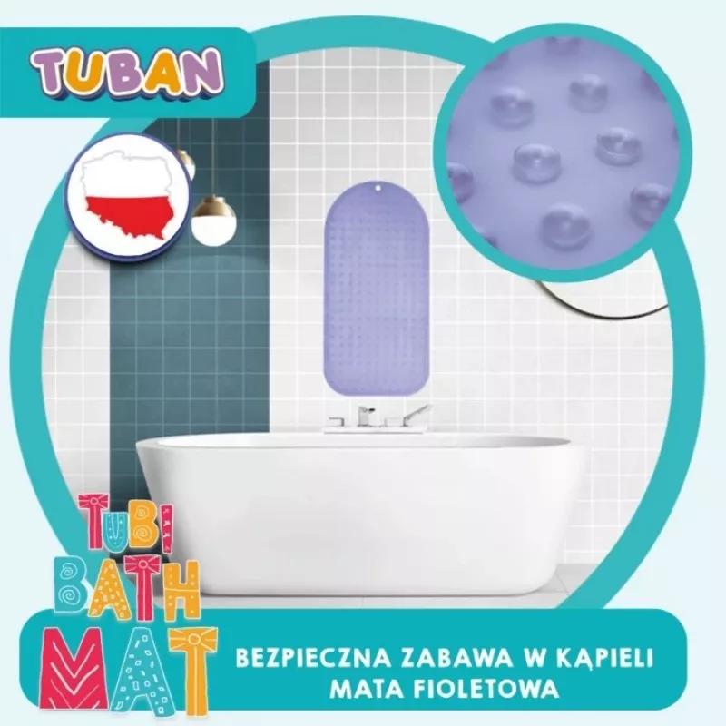 Anti-slip bath mat purple