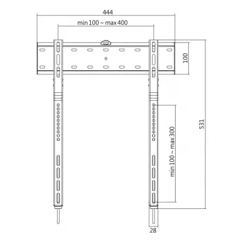 TV wall mount, 32-65 inch, fixed, 40 kg max
