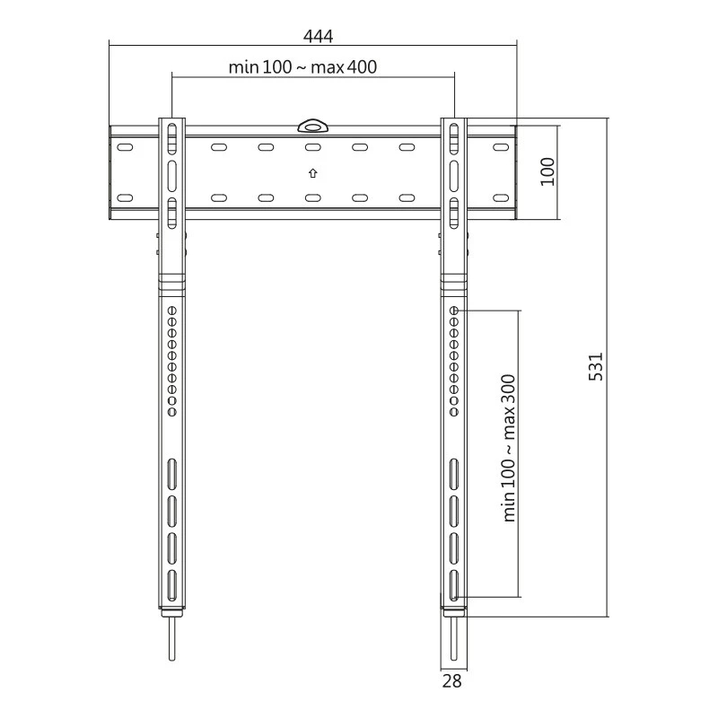 TV wall mount, 32-65 inch, fixed, 40 kg max