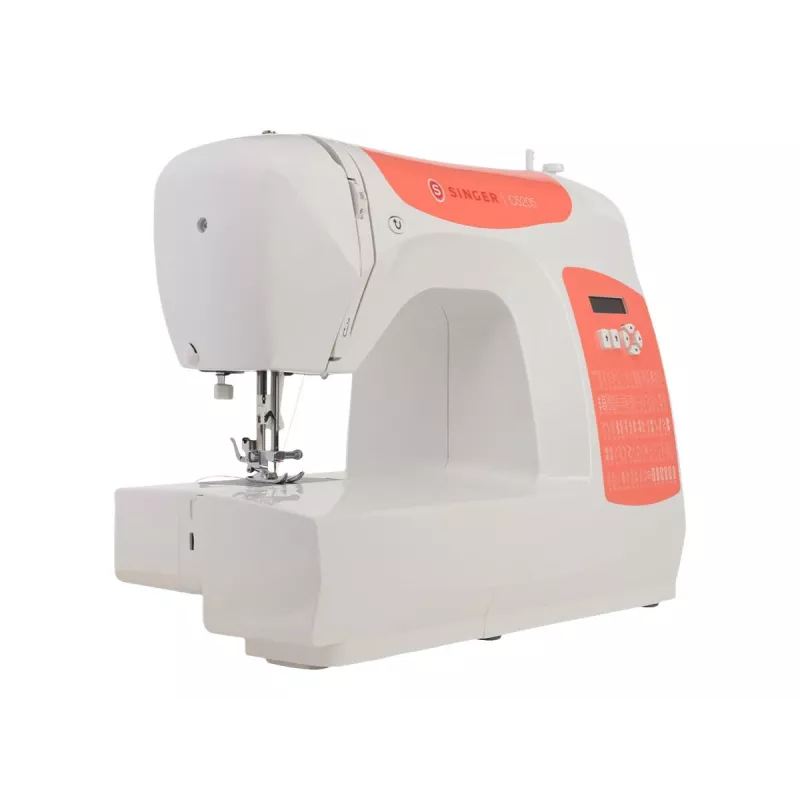 SINGER C5205 sewing machine, model 230239102, portable domestic mechanical/stitcher in coral orange