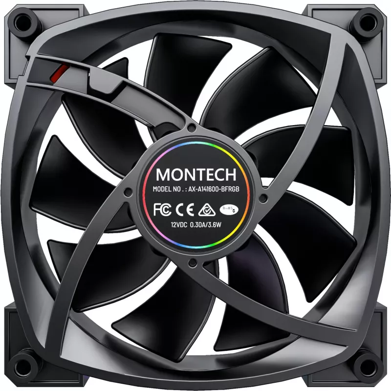 Fan Montech AX140 PWM 14 cm Black 540-1760 RPM