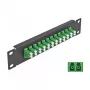 Fiber Optic Patch Panel DeLOCK 10 inch 12 Port LC Duplex green 1U black