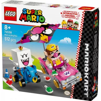 LEGO construction toy set 72038 Super Mario Mario Kart Wario King Buu Huu – character figures and track elements