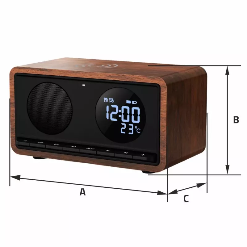 MANTA radio clock RDI912B Rimini Black with 12-inch display and 8GB storage