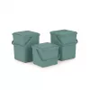 Waste sorting container rotho Green 4.5 l — compact technopolymer recycling bin with hanger hole