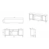 JUTA EF chest of drawers + electric fireplace 202x39.5x85 black + linol calabria