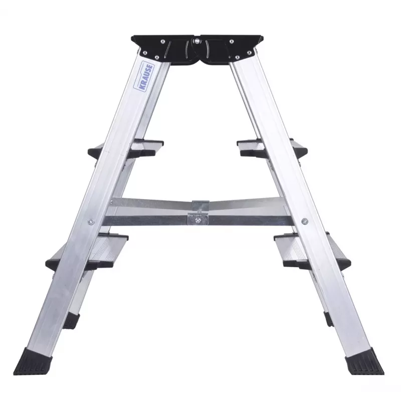 Step stool Krause 126030 — aluminium 3-step, 65 cm max height, 6.1 kg, 500 mm width
