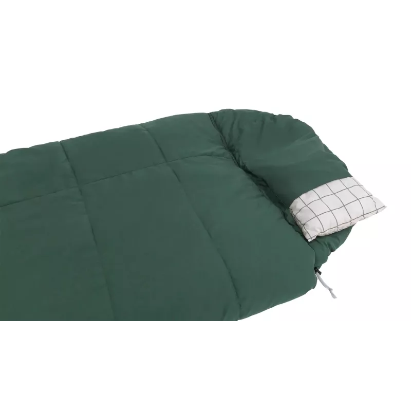 Sleeping bag Outwell Camper Prime semi-rectangular 900×2350 mm, max user height 200 cm, cotton/polyester, green