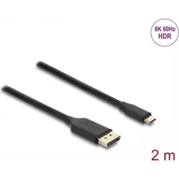 Video cable adapter DELOCK USB Type-C to DisplayPort 2 m, black