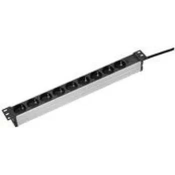 Power strip AS Schwabe 18194 — compact 0.48 m black/silver corded outlet bar