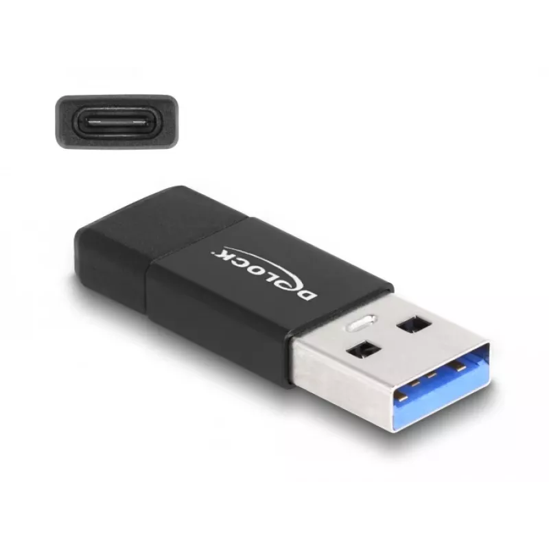 DeLOCK 60001 Cable Gender Changer USB A USB C Black