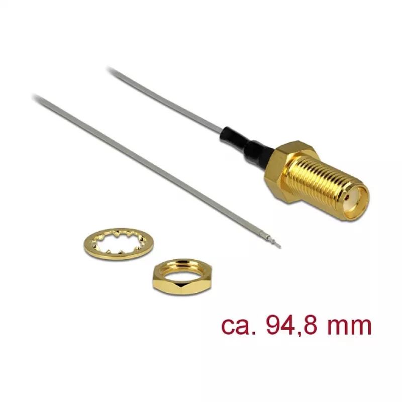 Coaxial Cable DeLOCK 89600 94.8m SMA Open End Tinned Gold Grey