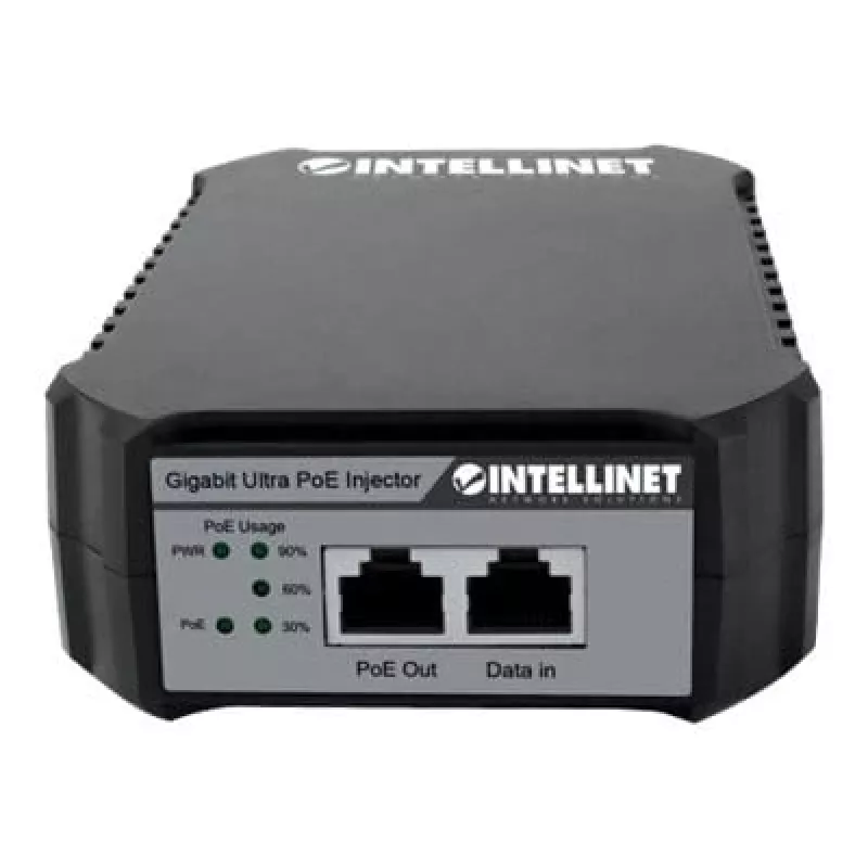 Intellinet Gigabit PoE++ Injector, One 95 W Port, IEEE 802.3bt (4PPoE) Compliant, Plastic Housing, Wall-mount Option