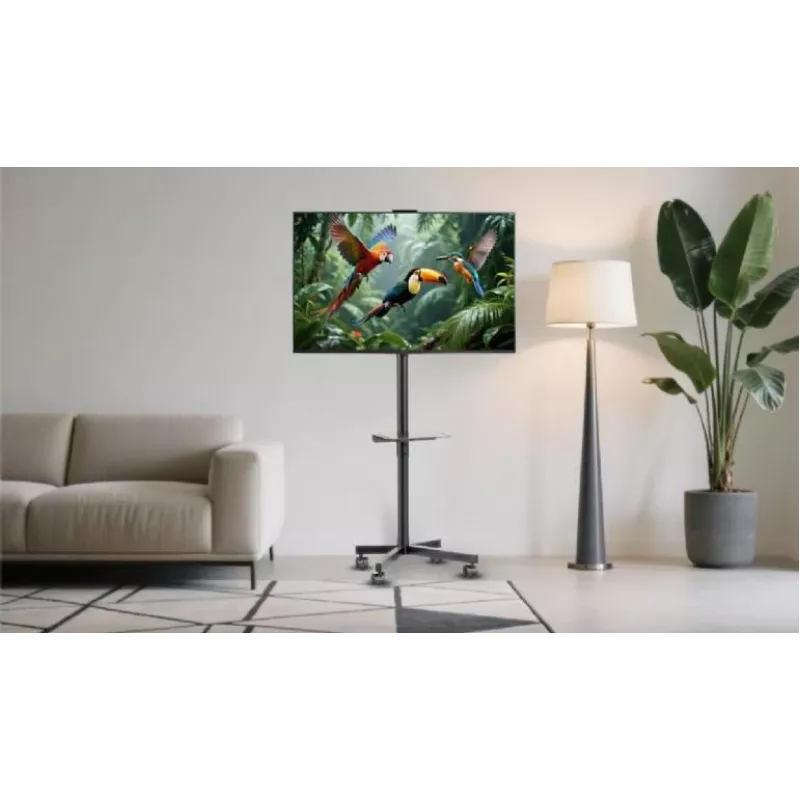 Gembird floor TV stand with caster wheels (tilt) for 32 inch–55 inch, VESA 100x100–400x400, max load 30 kg, black