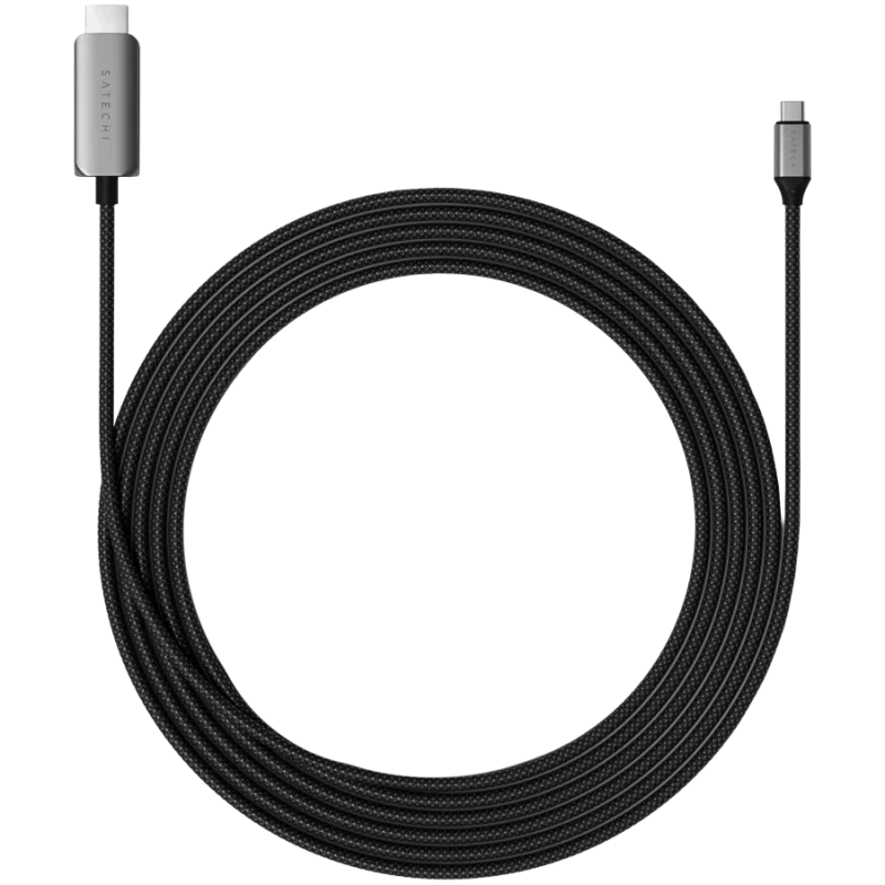 Satechi USB-C to HDMI 2.1 8K Cable, Length: 1,96m features a HDMI 2.1- and a USB-C-Connector