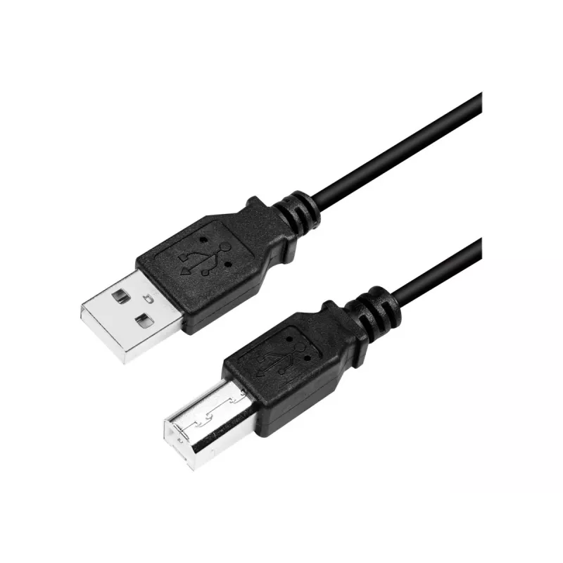 USB cable LogiLink CU0007B USB 2.0 2 m USB A USB B Black
