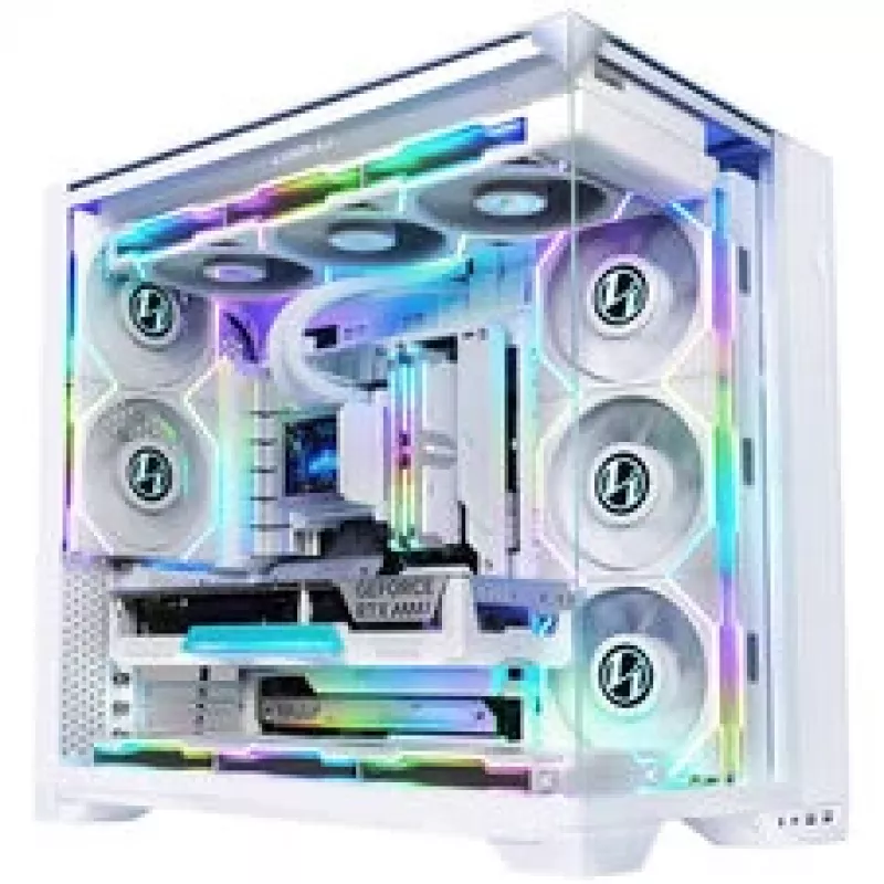 Lian Li O11 Vision Compact Enclosure Bundle + HydroShift II LCD-S 360TL AiO - White