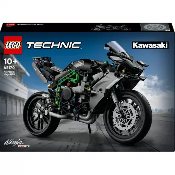 LEGO Technic motorcycle model Kawasaki Ninja H2R 42170 — 1:1 scale replica, 643 pieces, instruction sheet, for ages 10+