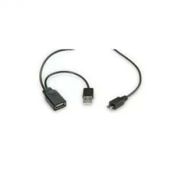 ROLINE USB 2.0 Y-Cable - 2x Type A (ST / BU) - Micro B ST - 1m - Shielded - USB 2.0 Type Micro B - 1 mm (19.08.1009)