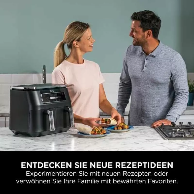 Ninja AF200EU fryer Double 7.6 L Stand-alone 2400 W Hot air fryer Black