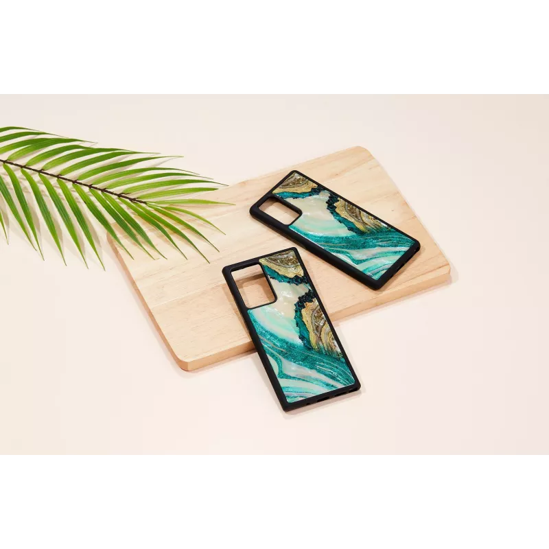 Protective phone case iKins for Samsung Galaxy Note 20 — Aqua Agate design