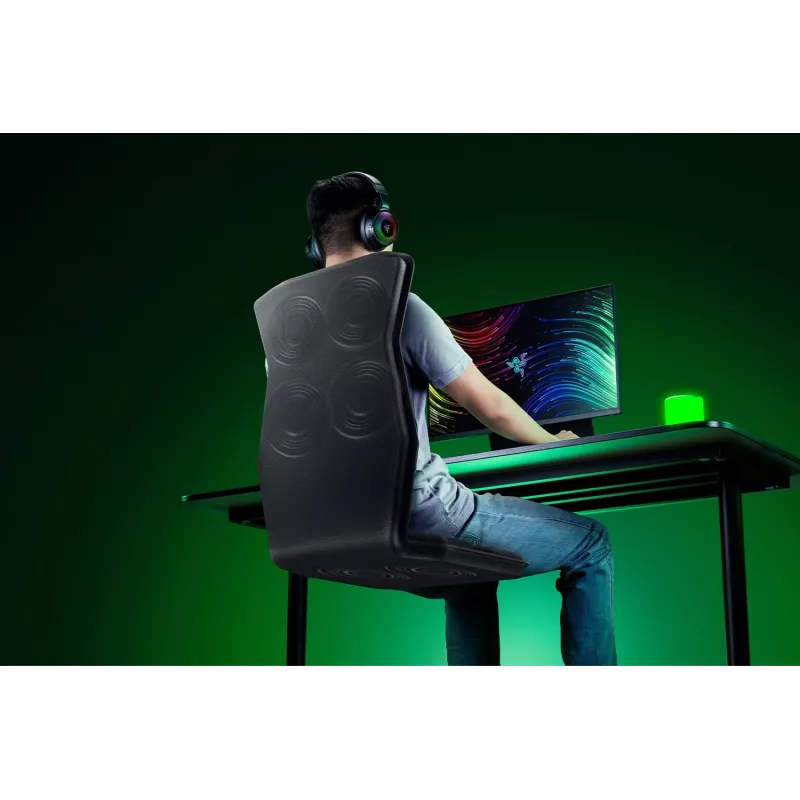 Razer Freyja HD Haptic Gaming Seat Cushion - Black, Wireless 2.4 GHz & Bluetooth, Razer Sensa HD, 6 Actuators, PC & Mobile