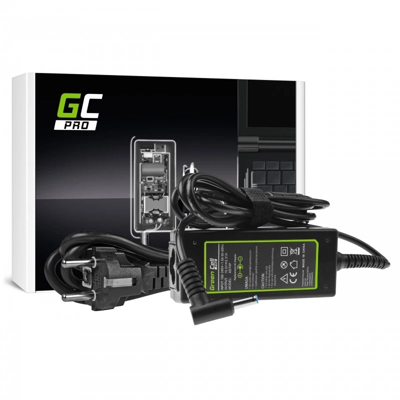 AC-to-DC Laptop Power Adapter Green Cell AD74P 45W 19.5V 2.31A Indoor Black