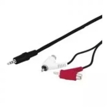 Wentronic Goobay 3,5mm-jack-/RCA-Adapter Cable, Black, 1.5 m - jack 3,5 mm-Plug (3-Pin, Stereo) > 2x RCA-Plug (Audio left/right) (50213)