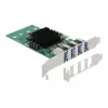 DeLOCK PCI Express x4 Card to 4 x external USB 3.0 Quad Channel - Low Profile Form Factor