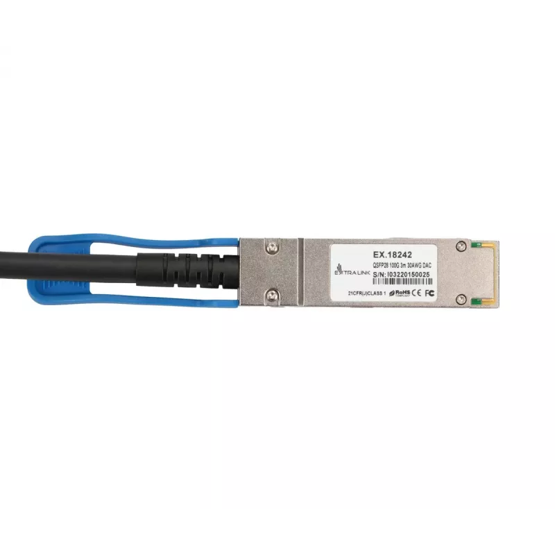 Extralink QSFP28 DAC CABLE 100G 3M 30AWG PASSIVE network transceiver module