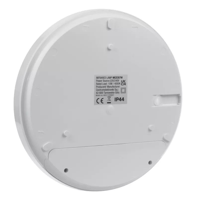 Wall LED lamp MACLEAN MCE357W with IR motion sensor, white, outdoor/indoor