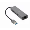 Gembird A-AMU3-LAN-01 USB-A to Gigabit LAN Adapter with 3-Port USB 3.0 Hub, Black