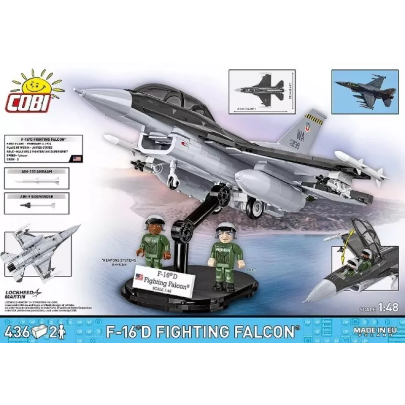 Building Set Cobi F-16D Fighting Falcon, 436 pieces, scale not specified
