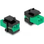 Keystone module DELOCK 87121 — SC adapter, flat construction, green/black, 16.5×27.4×21.9 mm