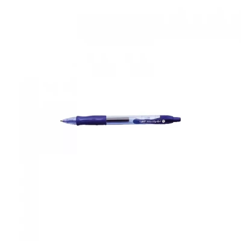 Ballpoint pen BIC 829158 — clip-on retractable, blue ink, transparent barrel, pack of 12