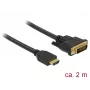 DeLOCK - Video Cable - HDMI / DVI - DVI-D (M) to HDMI (M) - 2,0m - Triple Insulation - Black - Thumbscrews (85654)