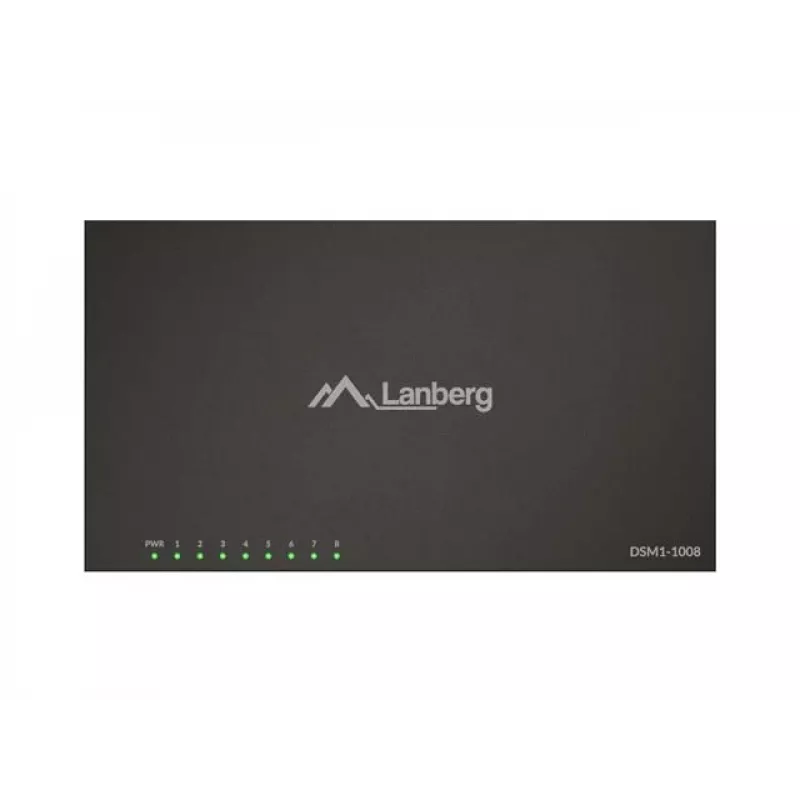 Network switch LANBERG DSM1-1008 8x 1 Gb/s unmanaged Gigabit Ethernet desktop 12V metal housing
