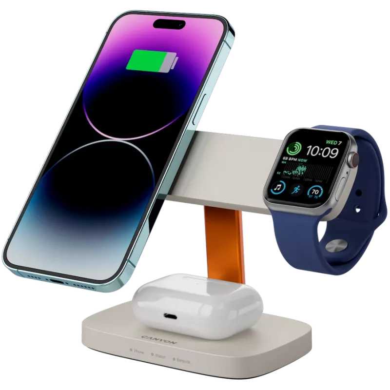Canyon WCS-310 - Hexagon 310 - 3in1 - wireless Qi charging station for 3 devices simultaneous