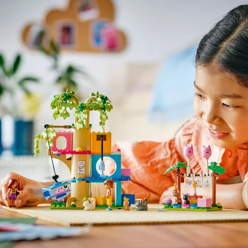 Construction toy LEGO Friends 42666 Cat Birthday Party Tree House playset, 321 pcs, 6+ yrs, 180×160×100 mm