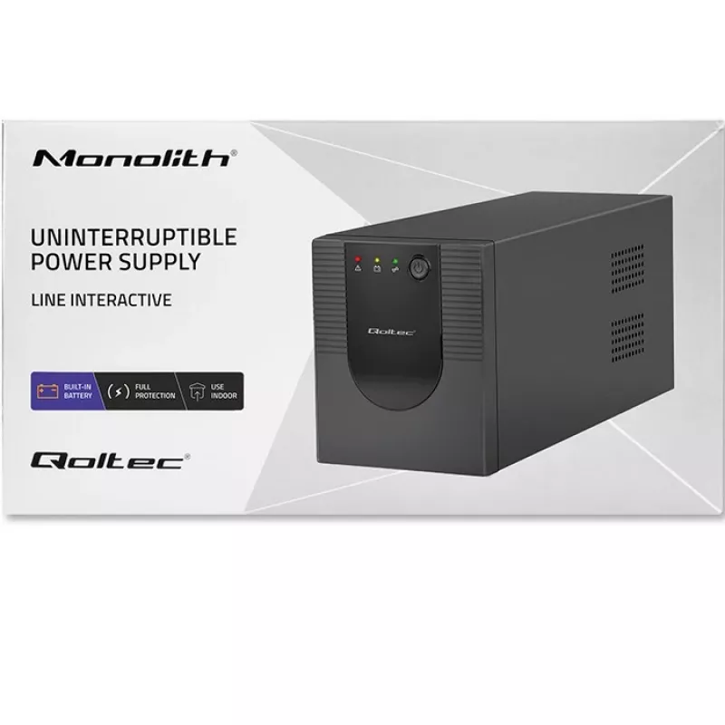 Uninterruptible Power Supply UPS Qoltec 53775 1.2 kVA 720 W 4 AC outlets