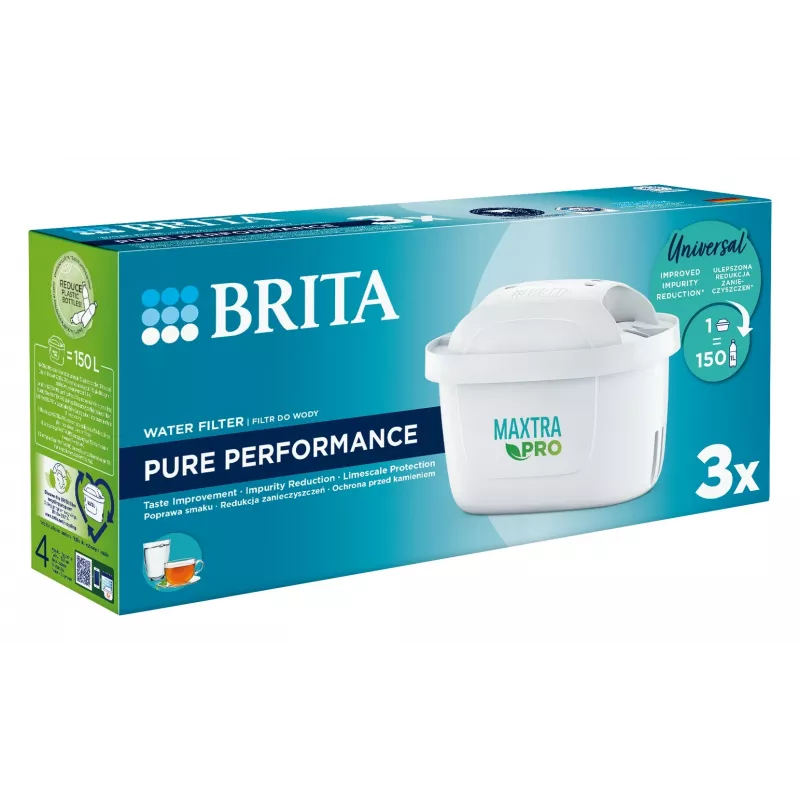 Water filter cartridge BRITA Maxtra+ Pure Performance, technopolymer, 150 L capacity, 3 pcs