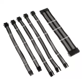 Cable extension kit Kolink Core Adept — braided PET jacket, copper conductors, 300–350 mm lengths, 6-piece set