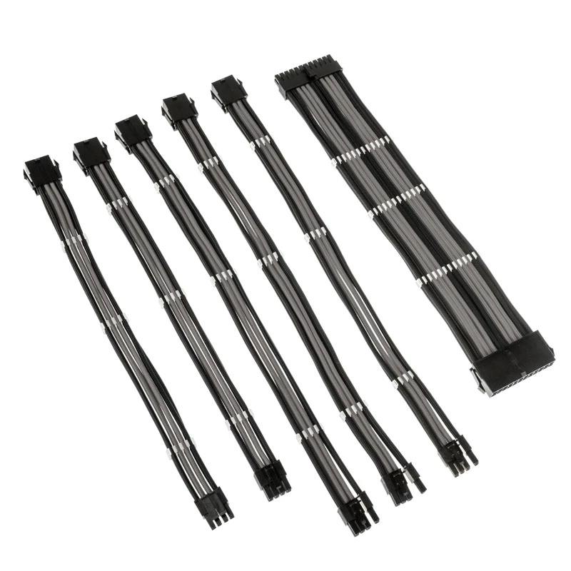 Cable extension kit Kolink Core Adept — braided PET jacket, copper conductors, 300–350 mm lengths, 6-piece set