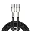 USB‑C to USB‑C cable Baseus Cafule Metal — 2 m, 100W charging, USB 2.0 (480 Mbps), zinc‑plated contacts, black