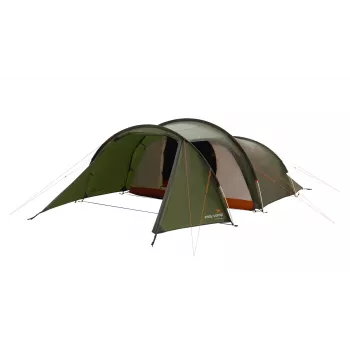 Tunnel tent easy camp Pasvik 4 — 4-person, hard frame, 3 m waterproof fly, aluminium poles, dark green, 2350×4050×1200 mm