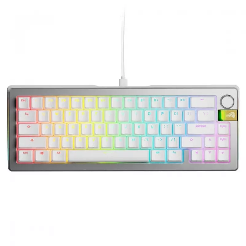 Mechanical Gaming Keyboard GLORIOUS GMMK 3 Pro 65% Pre-Built ANSI US with Fox HE Switches, Silver