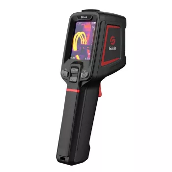 Thermal imaging camera Guide Sensmart E1+ — 120×90 px thermal sensor, 240×180 px max, 2.4 inch LCD, Wi‑Fi, IP54, -20–550°C