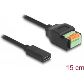 DeLOCK USB 2.0 Cable USB Type-C female to Terminal Block Adapter 15 cm