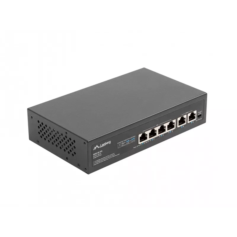 Lanberg Switch PoE+ Rack 10/19 RSFE-4P-2FE-60