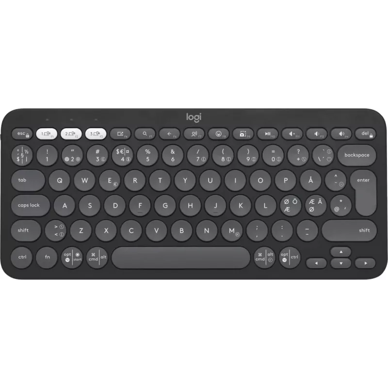 Logitech Pebble Keys 2 K380s - Keyboard - Wireless - Bluetooth LE - QWERTY - Nordic (Danish/Finnish/Norwegian/Swedish) - tonal graphite (920-011879)